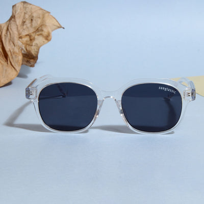 Crypto. Clear Black Square Sunglasses