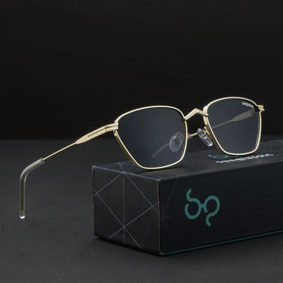 Andreas Gold Black Edition Trapezoid Sunglasses