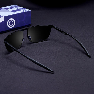 Drifter Black Polarized Rectangle Sunglasses