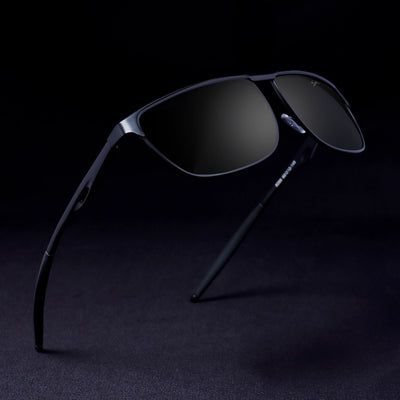 Drifter Black Polarized Rectangle Sunglasses