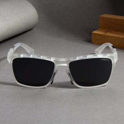 Hawk Clear Black Polarized Rectangle TR90 Sunglasses