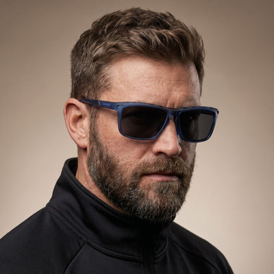 Hawk Blue Black Polarized Rectangle TR90 Sunglasses