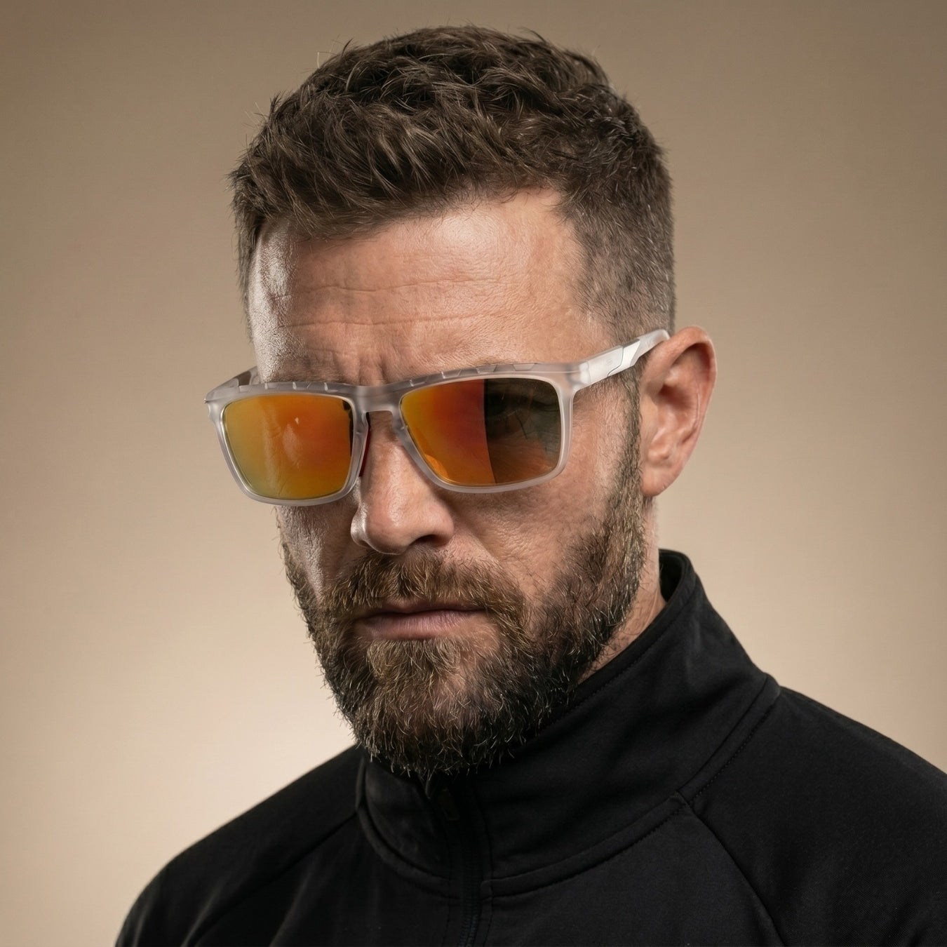 Hawk Clear Orange Mercury Polarized Rectangle TR90 Sunglasses