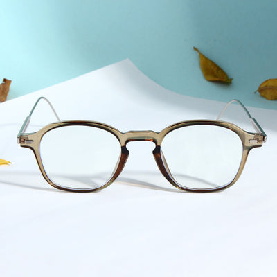 Hybrid Almond Anti Blue Light Round Sunglasses