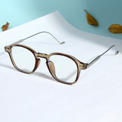 Hybrid Almond Anti Blue Light Round Sunglasses