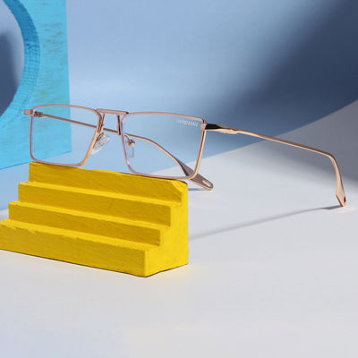 Rebel Gold Transparent Rectangle Sunglasses