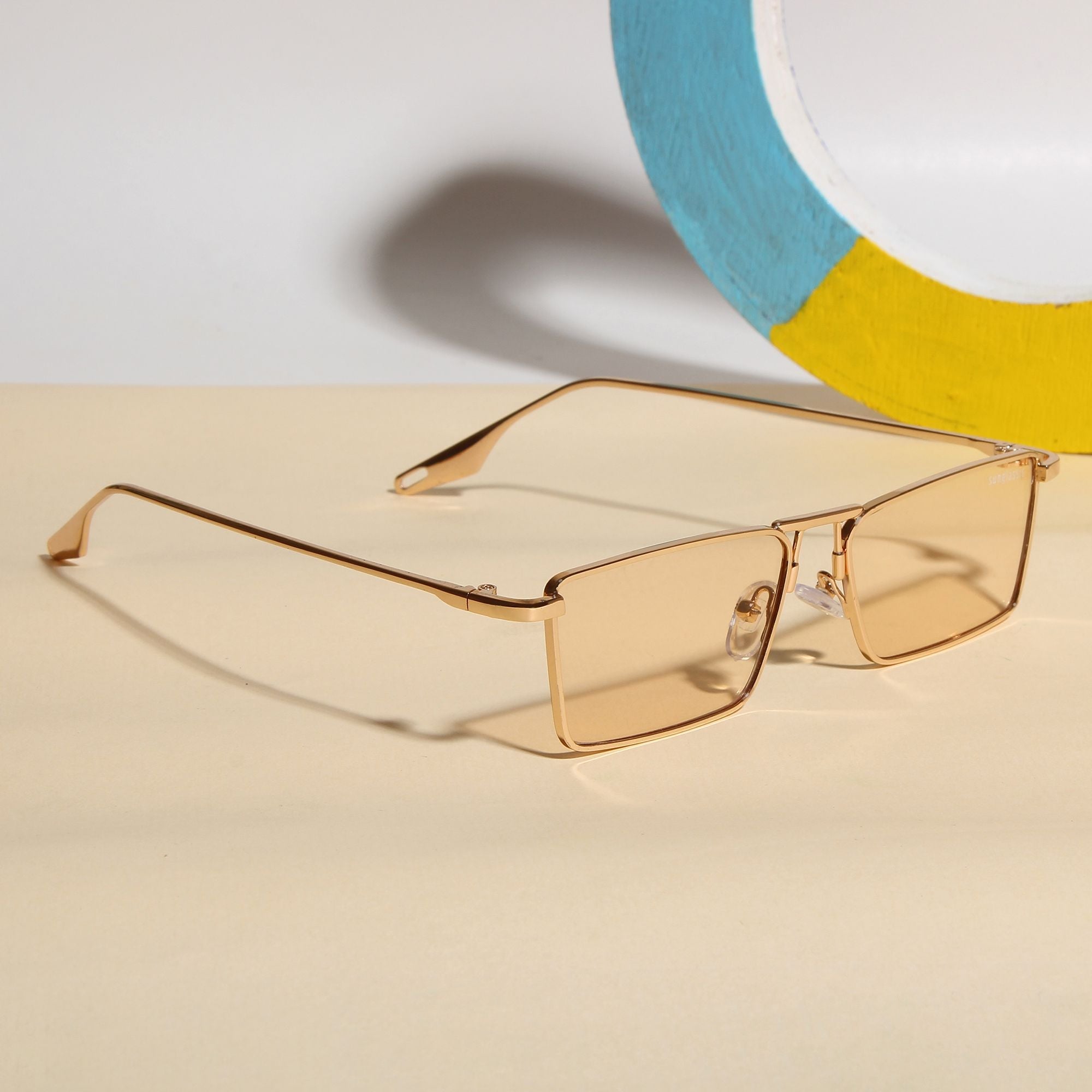 Rebel Gold Champion Rectangle Sunglasses