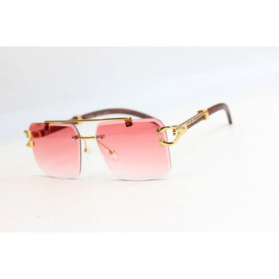 Cartier - RR42 - Golden - Double Bridge - Rimless - Metal - Square - Sunglasses - Eyewear
