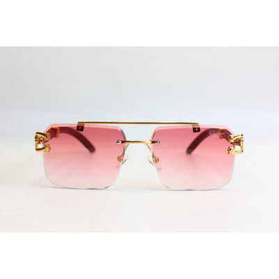 Cartier - RR42 - Golden - Double Bridge - Rimless - Metal - Square - Sunglasses - Eyewear