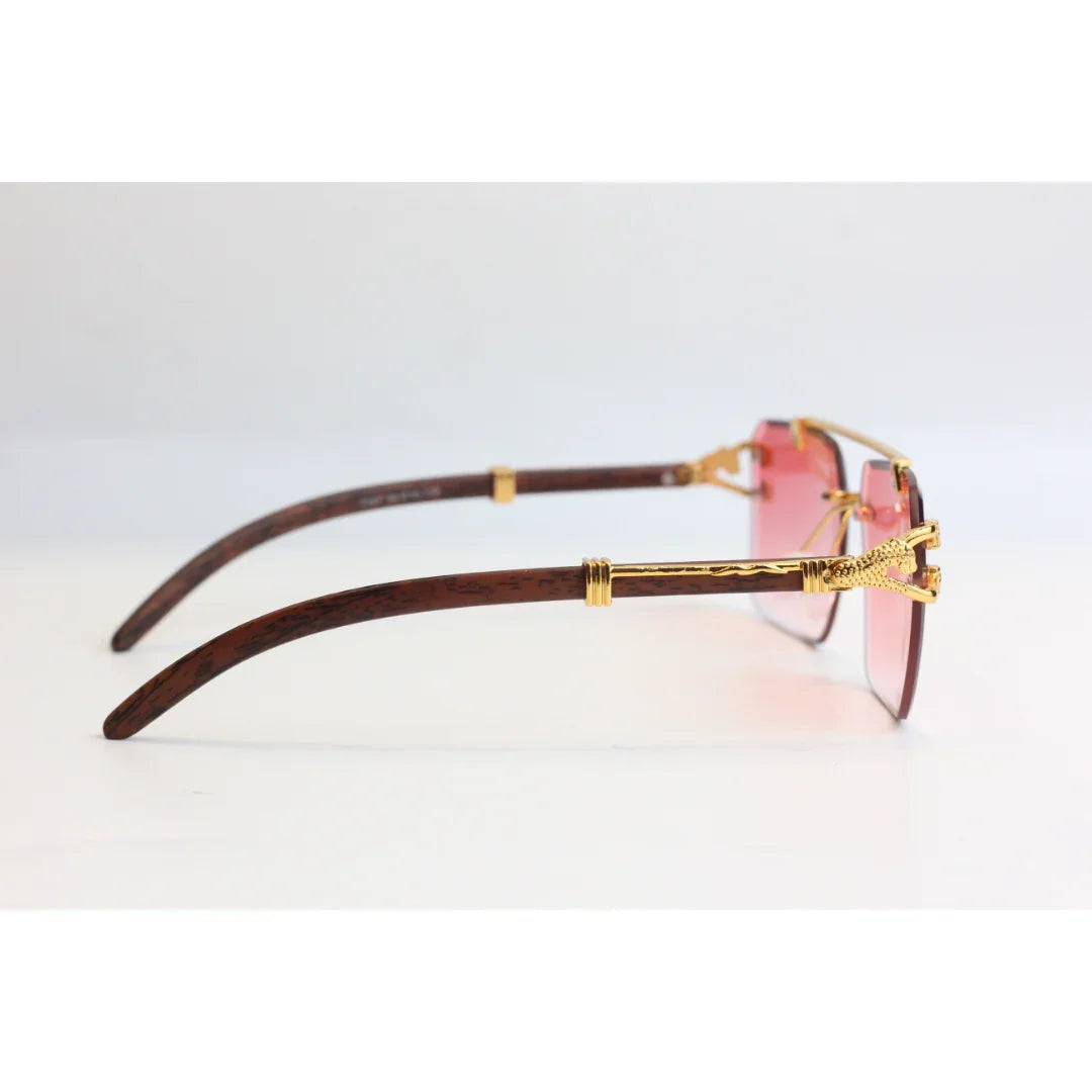 Cartier - RR42 - Golden - Double Bridge - Rimless - Metal - Square - Sunglasses - Eyewear
