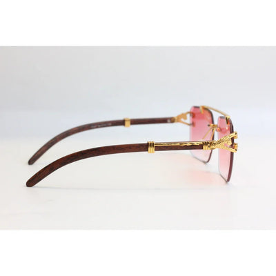 Cartier - RR42 - Golden - Double Bridge - Rimless - Metal - Square - Sunglasses - Eyewear