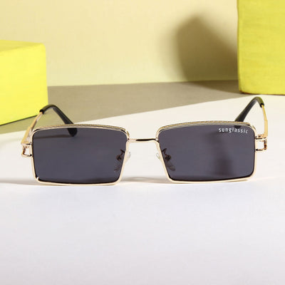 Walker Gold Black Rectangle Sunglasses