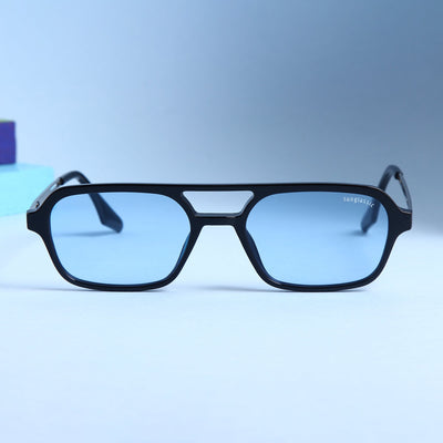 COLTON. Black Blue Rectangle Sunglasses