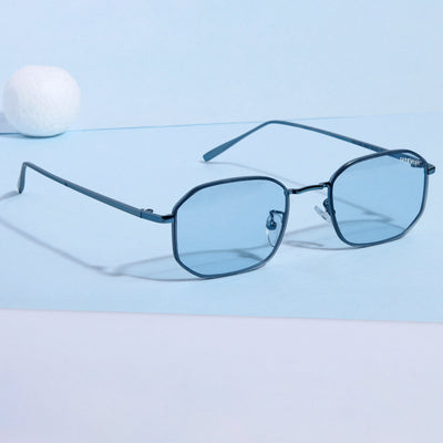 Drip. Aqua Blue Rectangle Sunglasses
