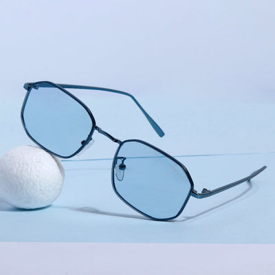 Drip. Aqua Blue Rectangle Sunglasses
