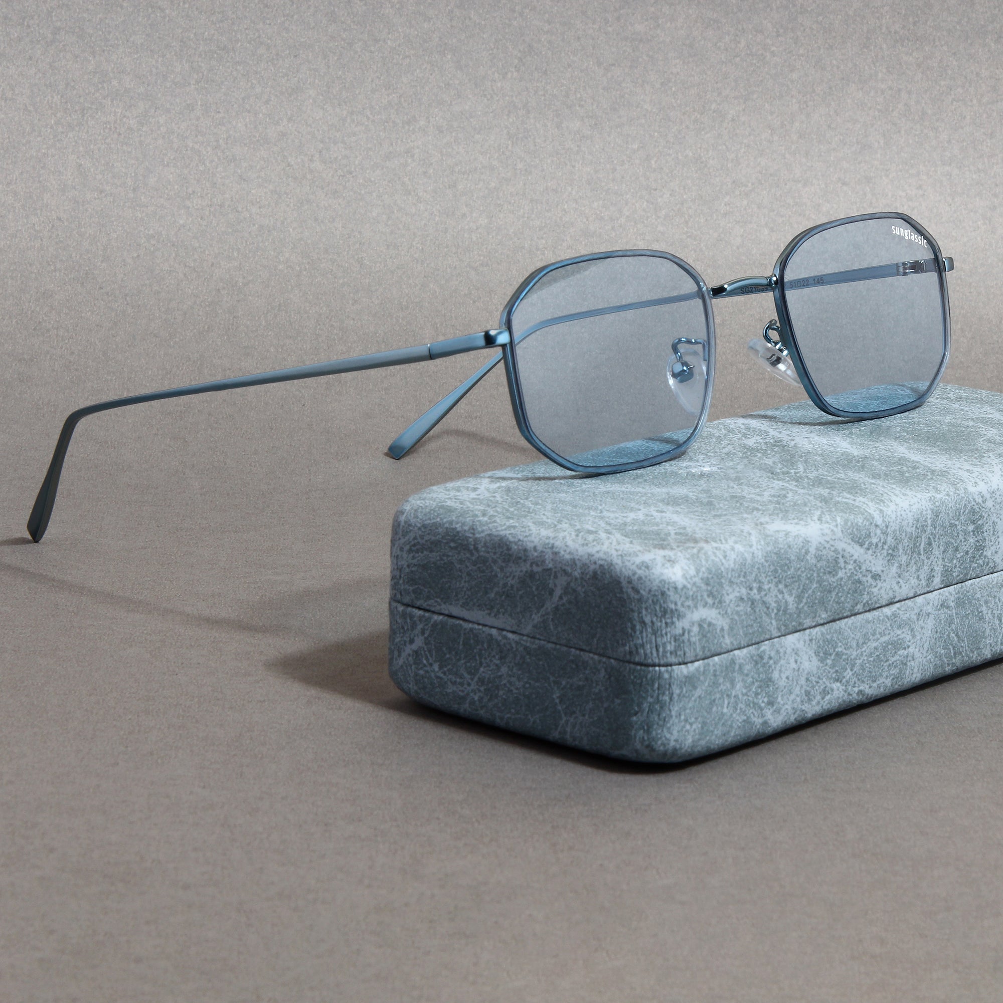Drip. Aqua Blue Rectangle Sunglasses