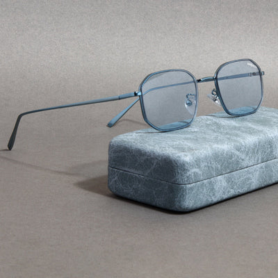 Drip. Aqua Blue Rectangle Sunglasses