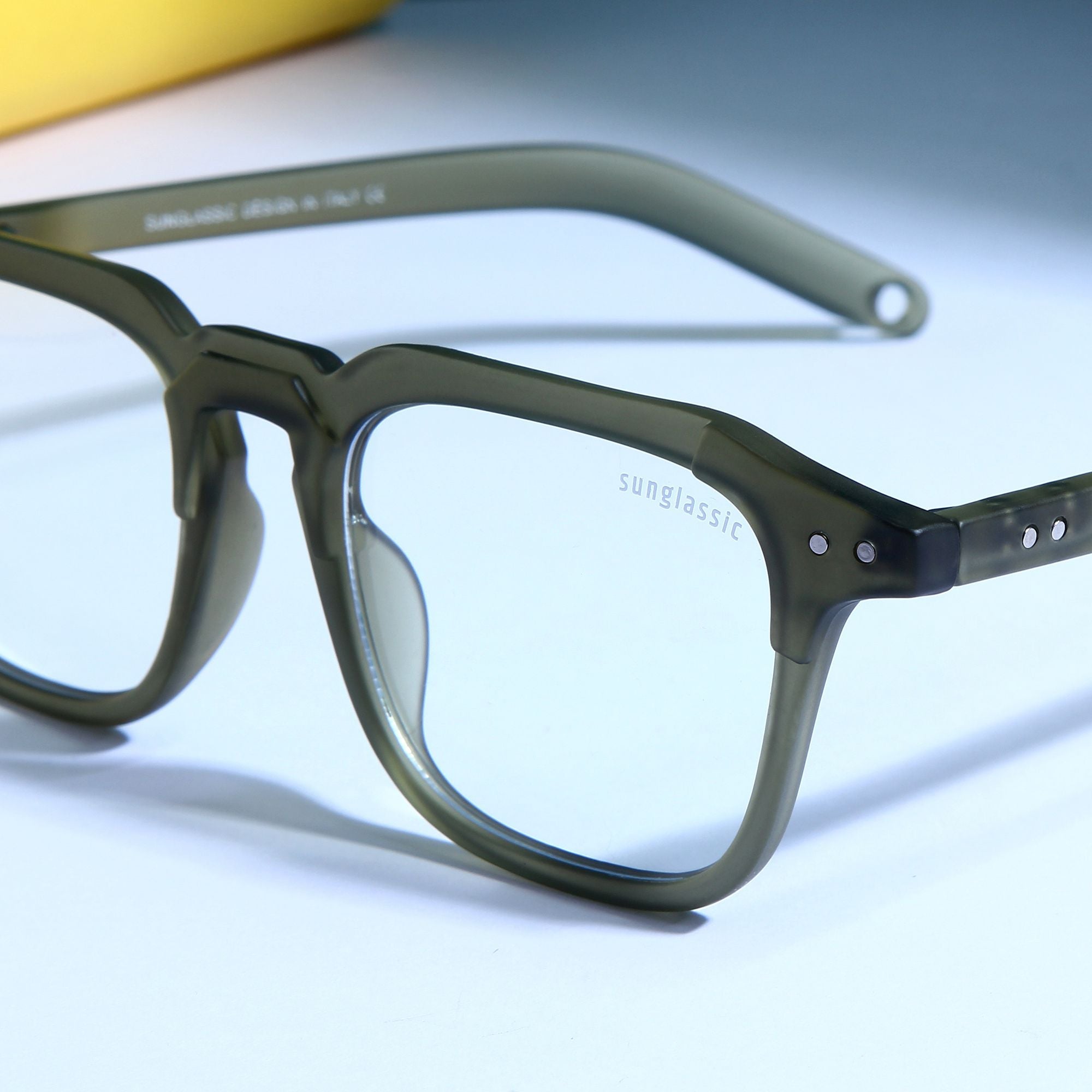 Kingsman Green Clear Square Sunglasses