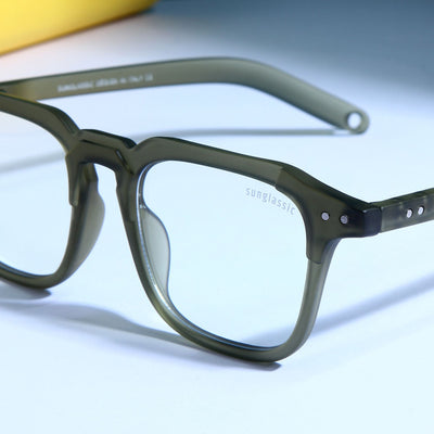 Kingsman Green Clear Square Sunglasses