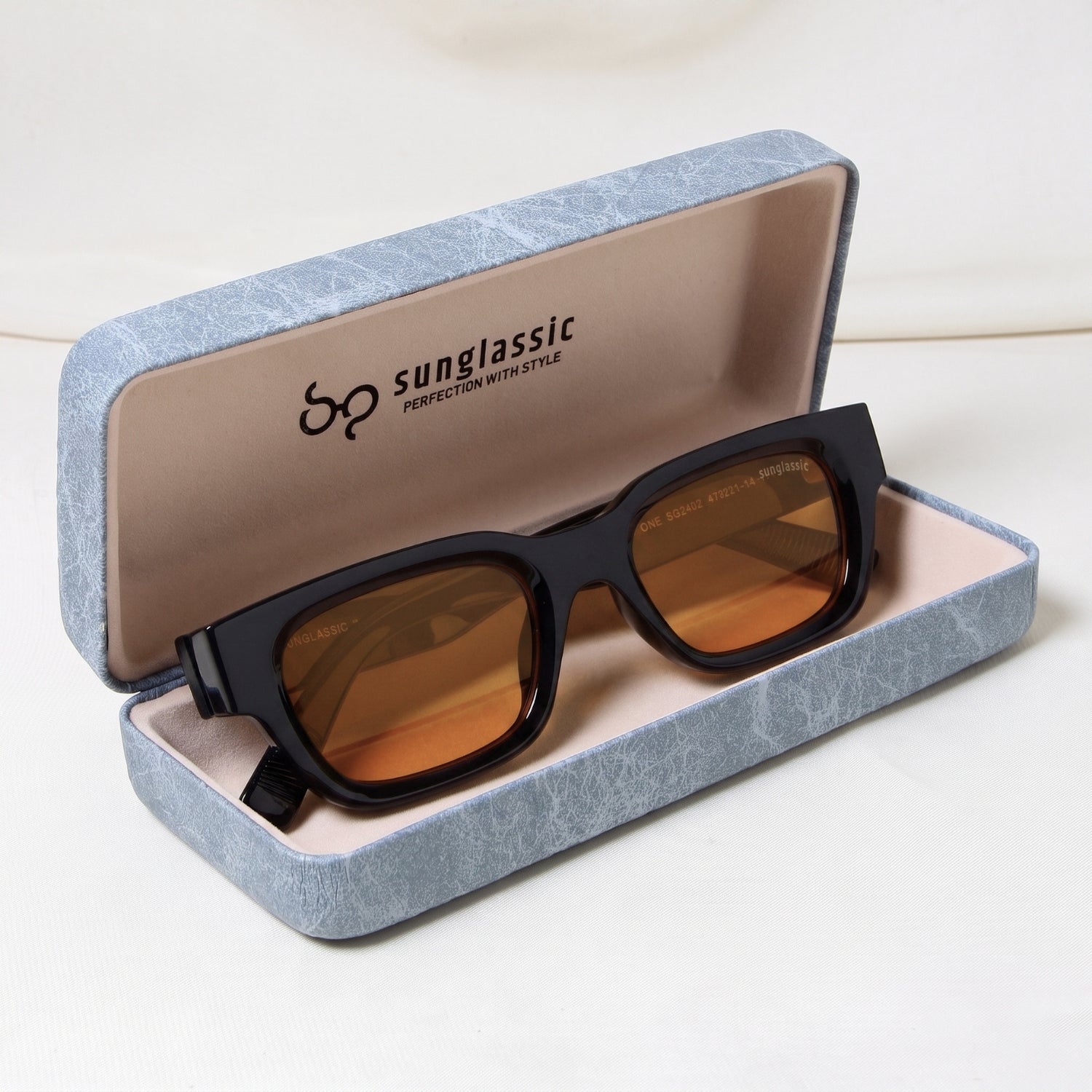 Milestone Black Orange Square Sunglasses