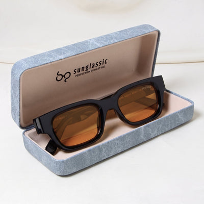 Milestone Black Orange Square Sunglasses