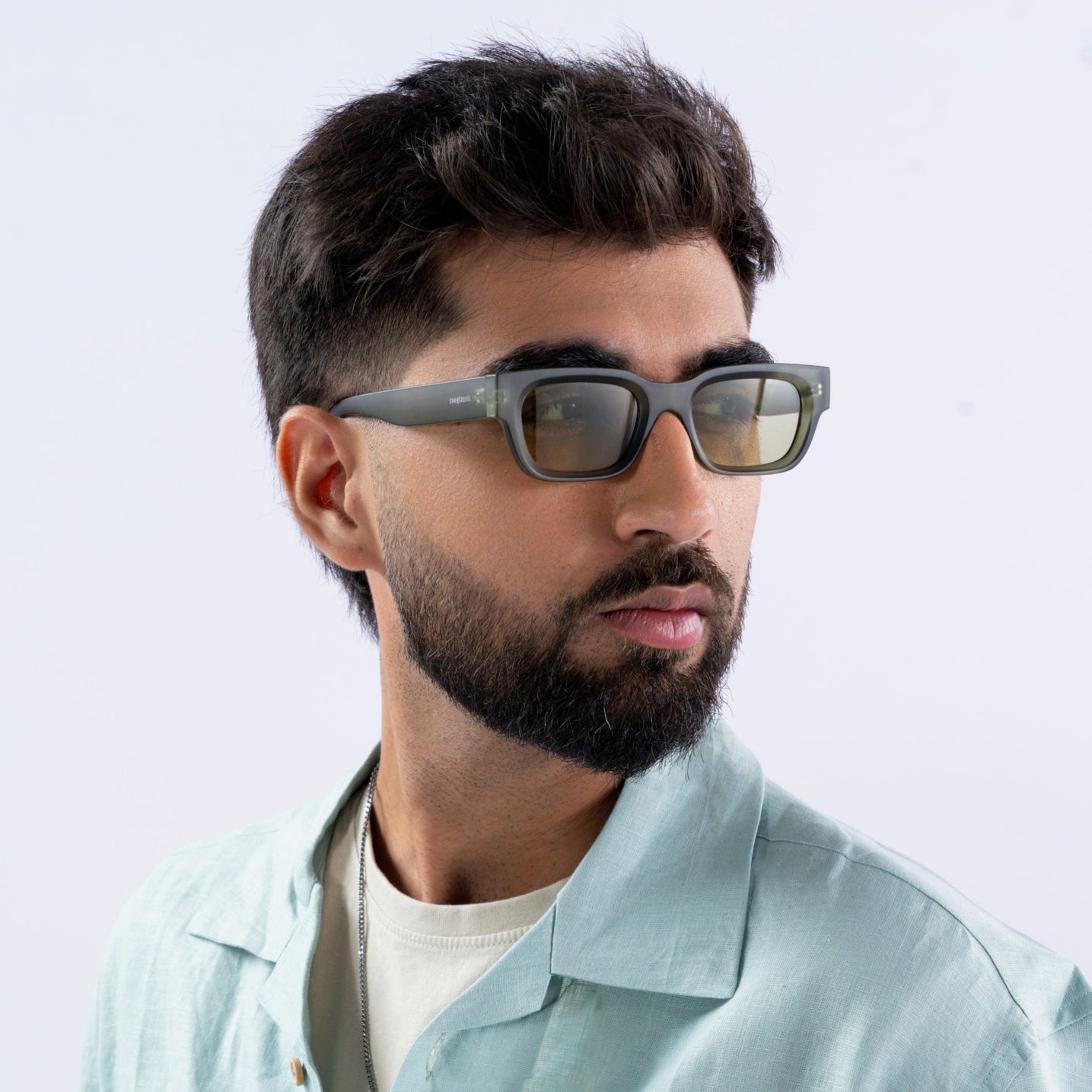 Milestone Green Square Sunglasses