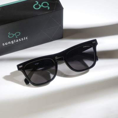 Peter Polarized Black Square Sunglasses