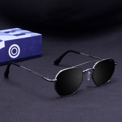 Phantom Gun Black Hexagon Sunglasses
