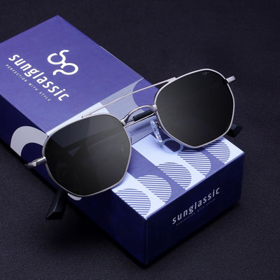 Phantom Gun Black Hexagon Sunglasses