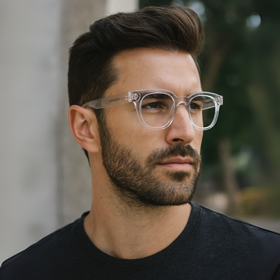 Professor. Clear Square Sunglasses