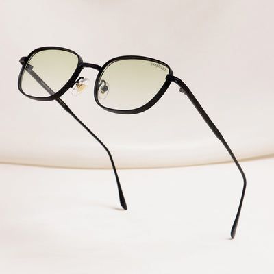 Regal Black Green Gradient Oval Sunglasses
