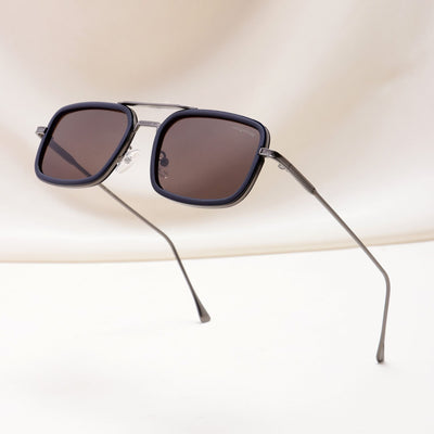 Lecter – Gun Black Brown Rectangle Sunglasses | UV400