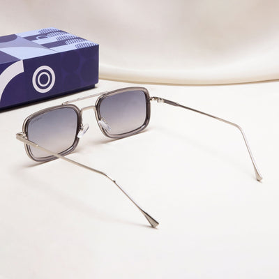 Lecter – Silver Blue Gradiant Rectangle Sunglasses | UV400