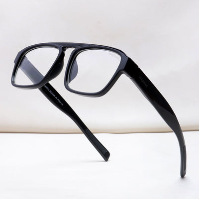 Raftaar Black Clear Square Sunglasses | Anti Blue Light