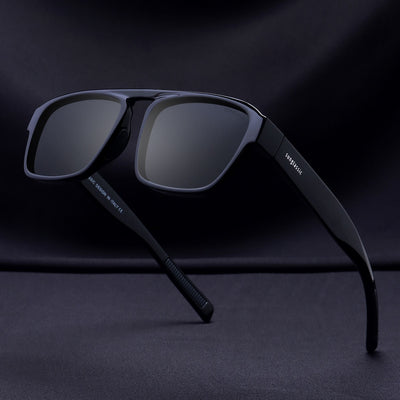 Raftaar Full Black Square Sunglasses – Polarized Lenses