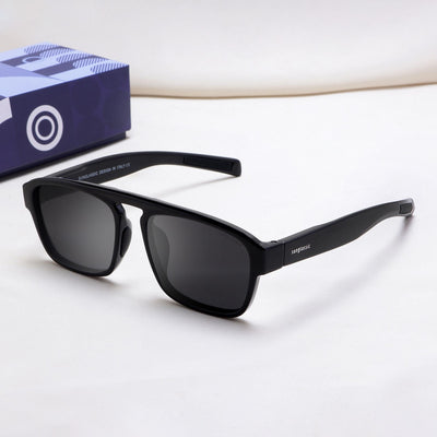 Raftaar Full Black Square Sunglasses – Polarized Lenses