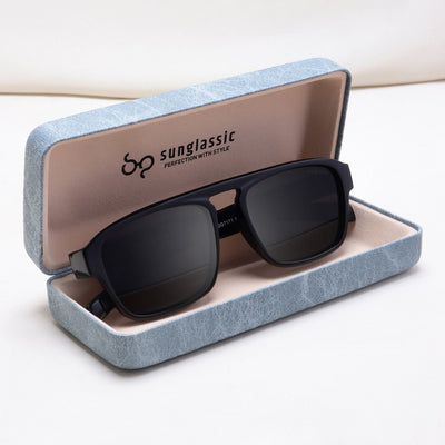 Raftaar Full Black Square Sunglasses – Polarized Lenses