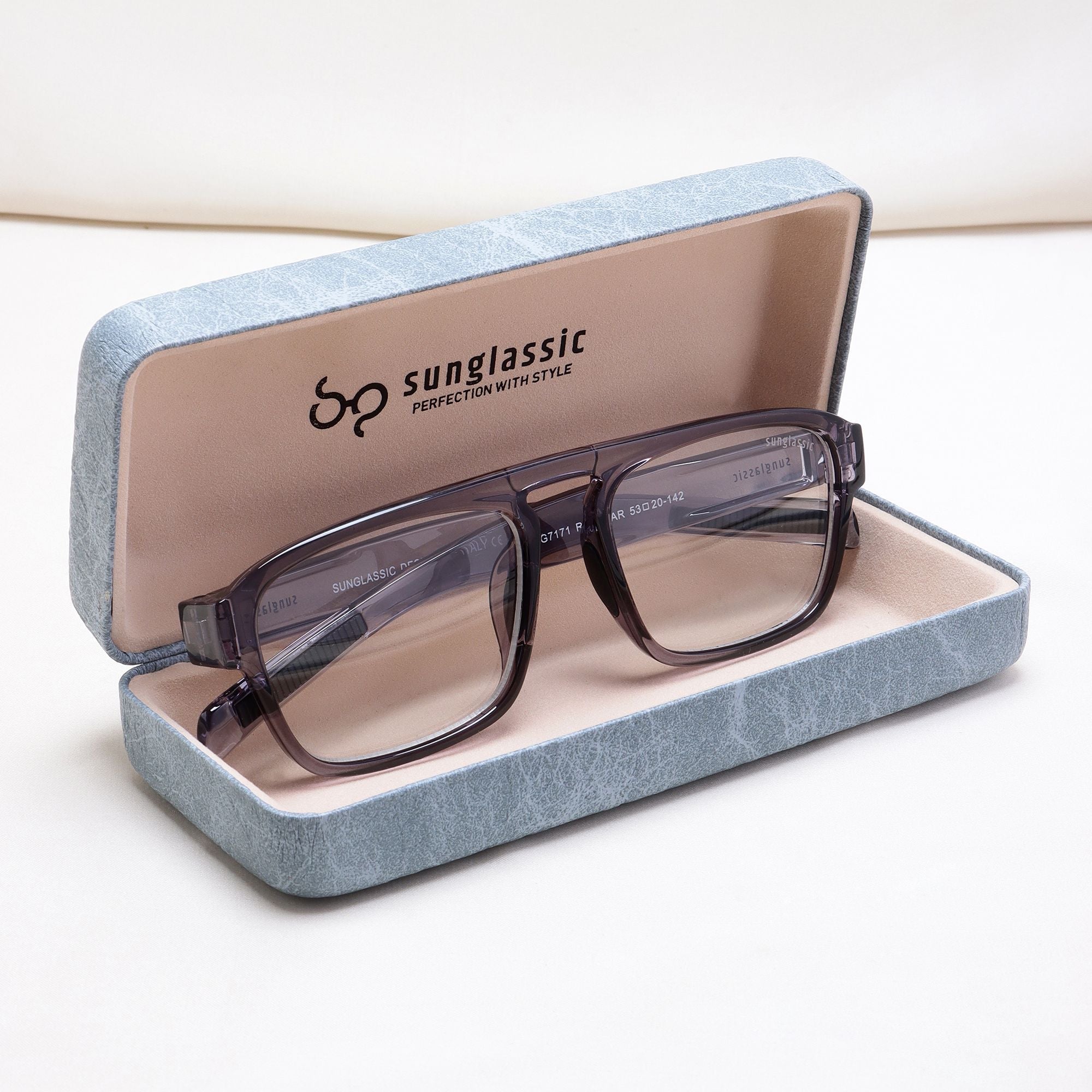 Raftaar Grey Clear Square Sunglasses | UV400