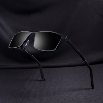 RideX Edition – Black Rectangle Sunglasses | UV400 Polarized | Unisex