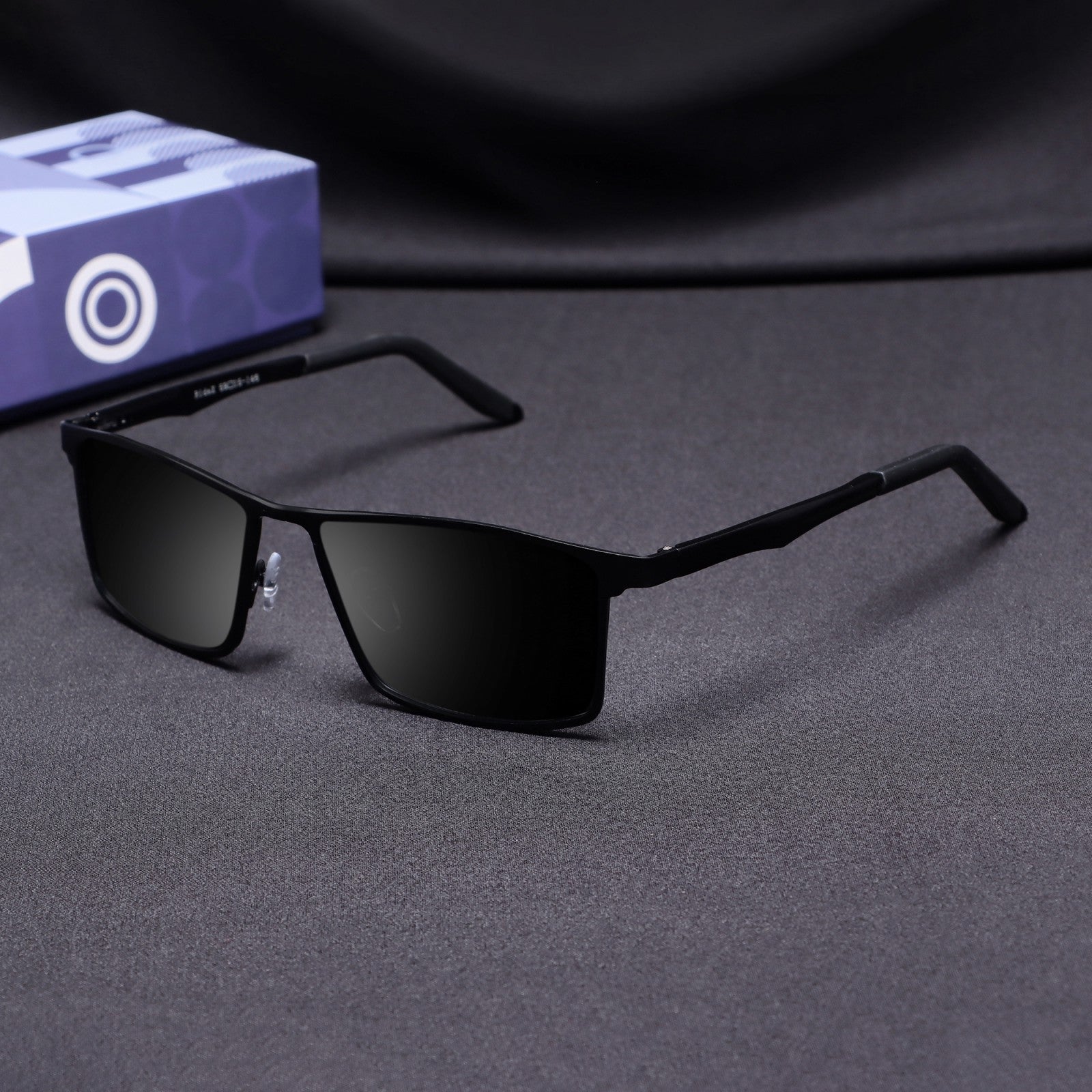 RideX Edition – Black Rectangle Sunglasses | UV400 Polarized | Unisex