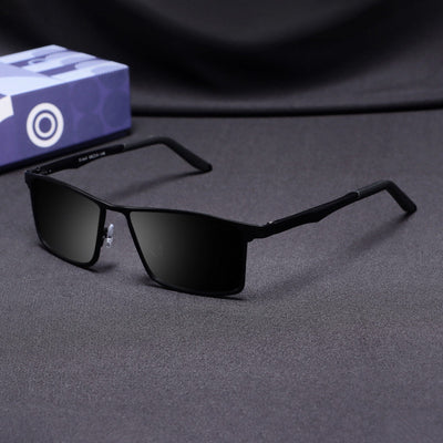 RideX Edition – Black Rectangle Sunglasses | UV400 Polarized | Unisex
