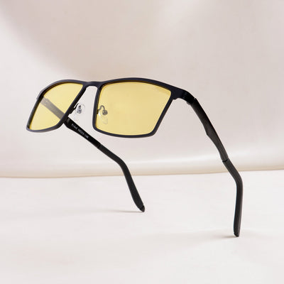 RideX Edition – Black Yellow Rectangle Sunglasses | Polarized UV400