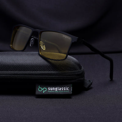 RideX Edition – Black Yellow Rectangle Sunglasses | Polarized UV400