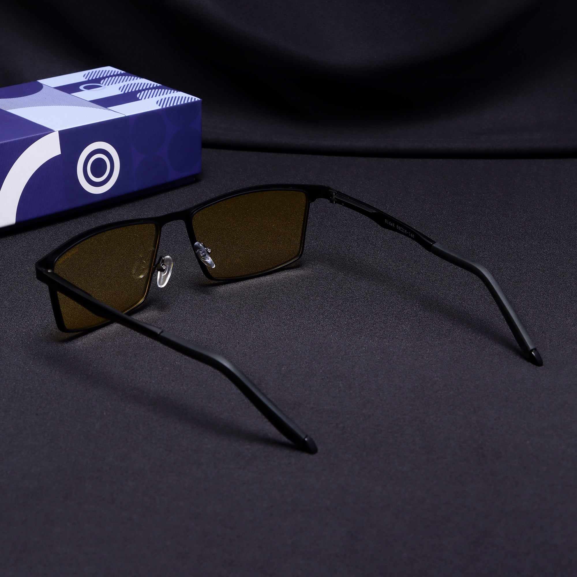 RideX Edition – Black Yellow Rectangle Sunglasses | Polarized UV400