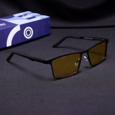 RideX Edition – Black Yellow Rectangle Sunglasses | Polarized UV400