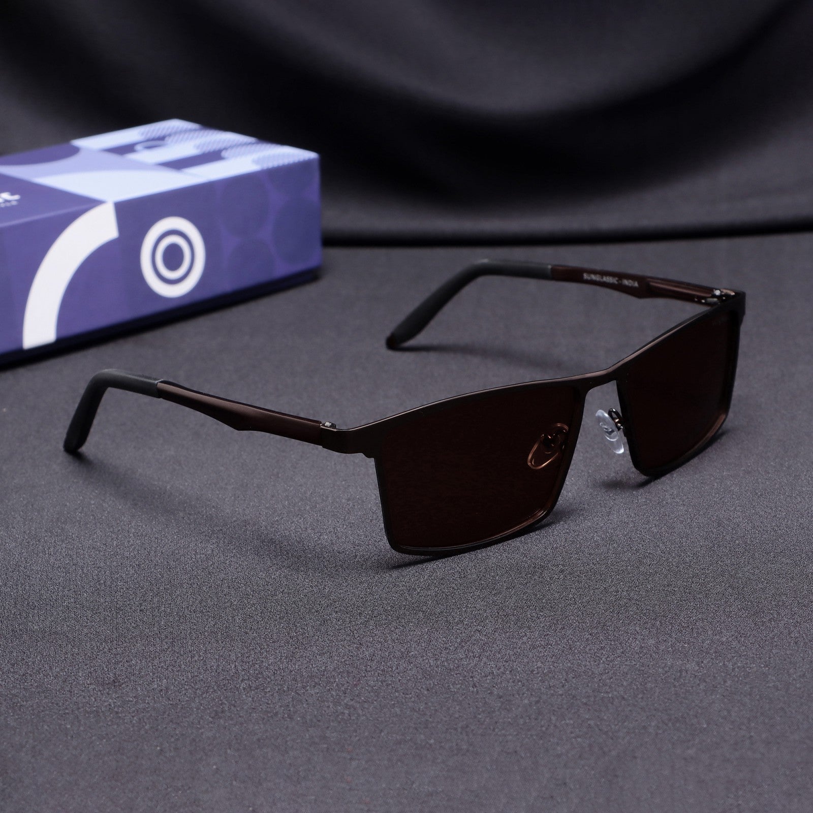 RideX Edition – Brown Rectangle Sunglasses | UV400 Polarized | Unisex