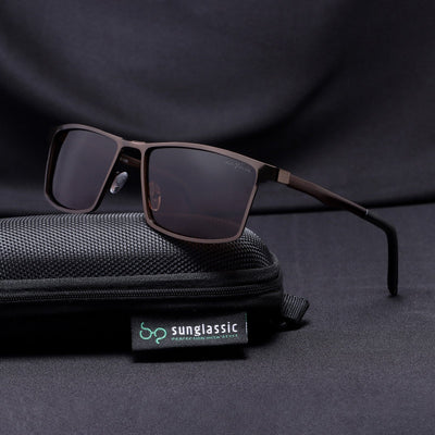 RideX Edition – Brown Rectangle Sunglasses | UV400 Polarized | Unisex