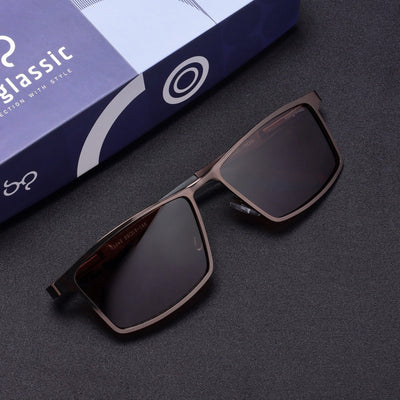 RideX Edition – Brown Rectangle Sunglasses | UV400 Polarized | Unisex