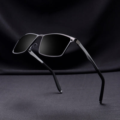 RideX Edition – Gray Black Rectangle Sunglasses | UV400 Polarized | Unisex