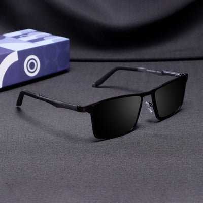 RideX Edition – Gray Black Rectangle Sunglasses | UV400 Polarized | Unisex